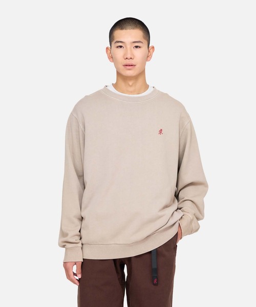 Gramicci(グラミチ)の「ONE POINT CREW SWEATSHIRT|ワンポイントクルースウェットシャツ(スウェット・メンズ・サンドベージュ/ネイビー/チャコール/レモンイエロー/ヘザーグレー・XL/L/M/S/XXL)」の4枚目の写真