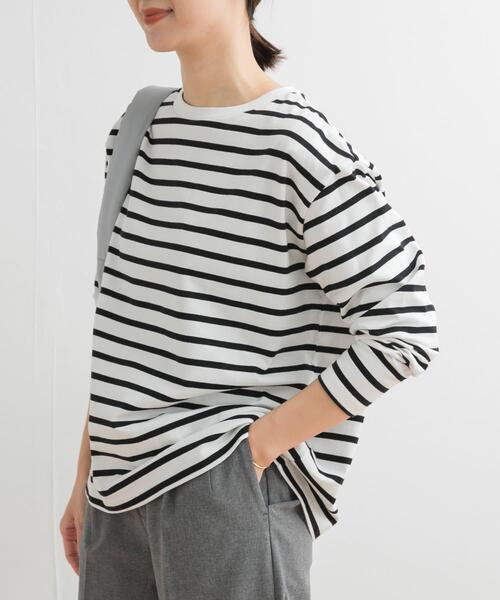 URBAN RESEARCH DOORS(アーバンリサーチドアーズ)の「ボーダーワイドプルオーバー(Tシャツ/カットソー・レディース・ブルー/イエロー系その他/ブラック/ピンク・MEDIUM)」の17枚目の写真