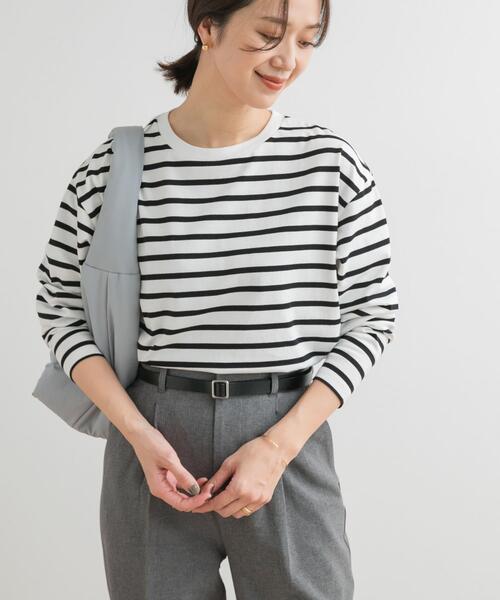 URBAN RESEARCH DOORS(アーバンリサーチドアーズ)の「ボーダーワイドプルオーバー(Tシャツ/カットソー・レディース・ブルー/イエロー系その他/ブラック/ピンク・MEDIUM)」の10枚目の写真