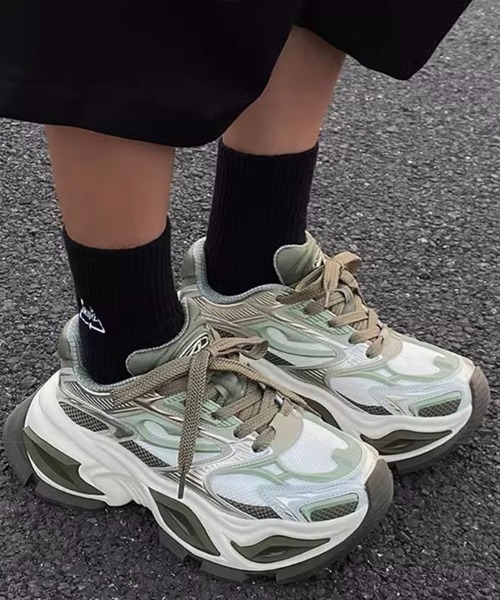 WESTBOY（ウエストボーイ）の「厚底 ダッドスニーカー WO25S5SH02【WB ORIGINALS】（スニーカー・メンズ・ブラック/レッド/グリーン・42/43/44/45）」の5枚目の写真