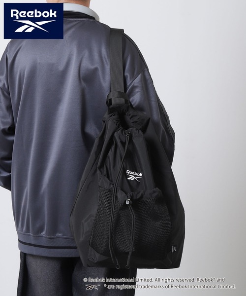 Reebok(リーボック)の「【REEBOK】ドローストリング ワンショルダー バッグ / ナップサック(ショルダーバッグ・レディース・ブラック/シルバー・FREE)」の6枚目の写真