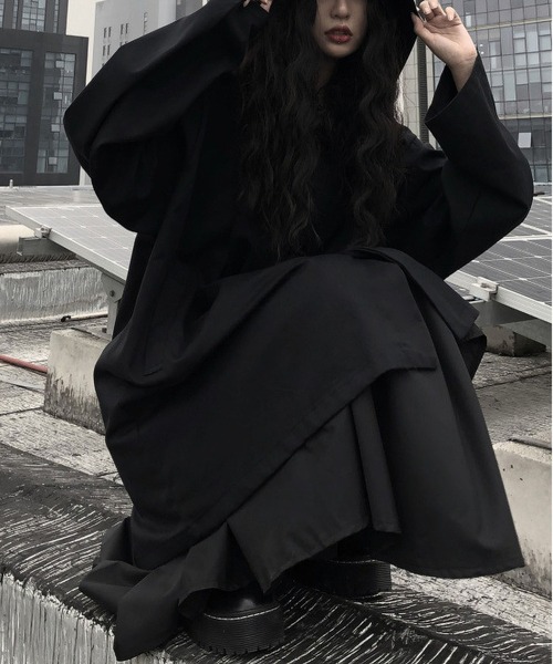 BLANC FICELLE（ブランフィセル）の「アシメントリー　キュロット　パンツ（スカート・レディース・ブラック・M/L/XL/XX-LARGE）」の7枚目の写真