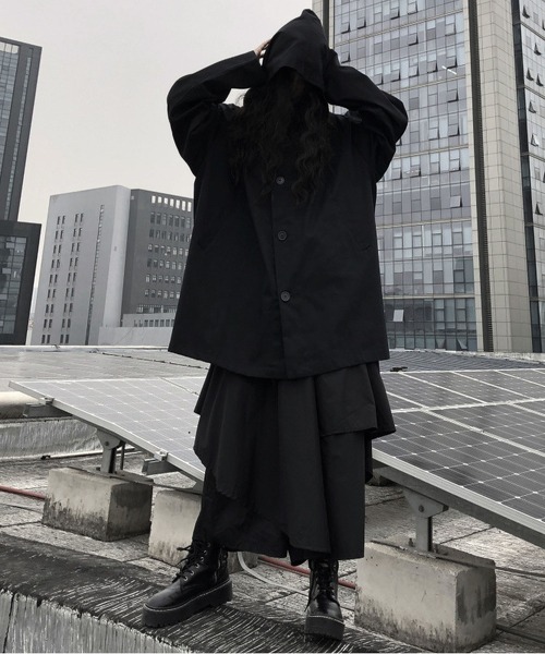 BLANC FICELLE（ブランフィセル）の「アシメントリー　キュロット　パンツ（スカート・レディース・ブラック・M/L/XL/XX-LARGE）」の16枚目の写真