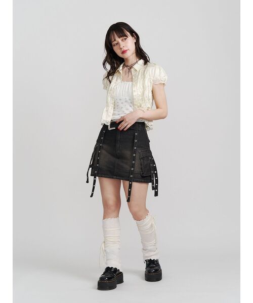 jouetie(ジュエティ)の「ドッキングフリルカットキャミソール(キャミソール・レディース・ブラック/オフホワイト/グレー・MEDIUM)」の19枚目の写真