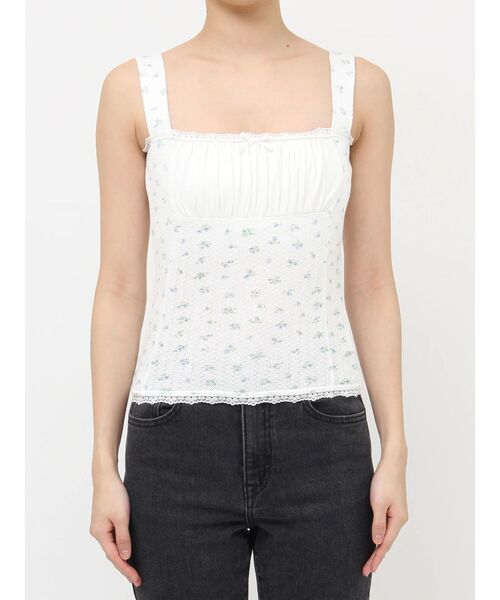 jouetie(ジュエティ)の「ドッキングフリルカットキャミソール(キャミソール・レディース・ブラック/オフホワイト/グレー・MEDIUM)」の14枚目の写真