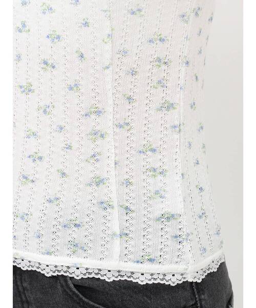 jouetie(ジュエティ)の「ドッキングフリルカットキャミソール(キャミソール・レディース・ブラック/オフホワイト/グレー・MEDIUM)」の8枚目の写真