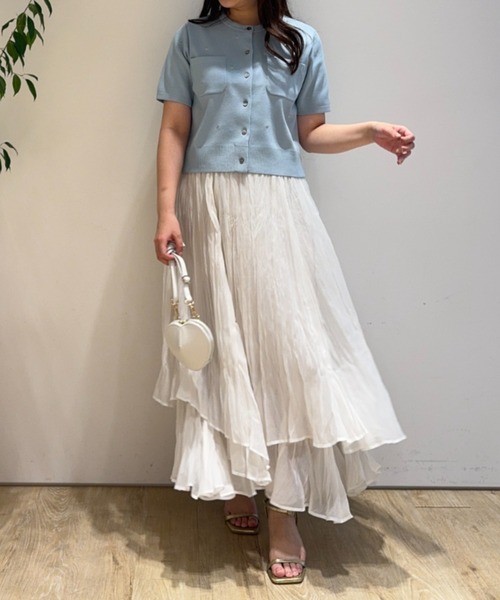 Apuweiser-riche（アプワイザーリッシェ）の「ハート刺繍カラーカーデ（ニット/セーター・レディース・ライトブルー/ライトイエロー/ホワイト/ベージュ/ネイビー/ブラウン・2）」の13枚目の写真