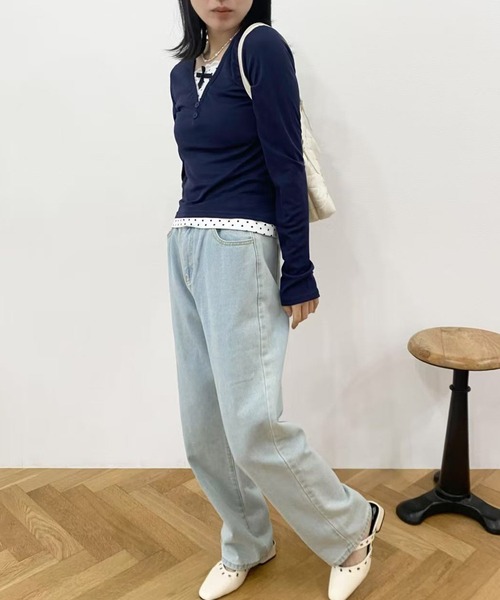 mebole(メボレ)の「ドットレースツーピーストップス(Tシャツ/カットソー・レディース・ネイビー・FREE)」の15枚目の写真