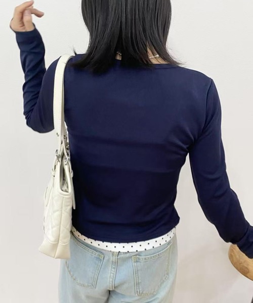 mebole(メボレ)の「ドットレースツーピーストップス(Tシャツ/カットソー・レディース・ネイビー・FREE)」の10枚目の写真