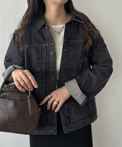 DISCOAT(ディスコート)の「Levi's TYPE 1 TRUCKER(デニムジャケット・レディース・ブラック/インディゴブルー・MEDIUM/LARGE)」の3枚目の写真