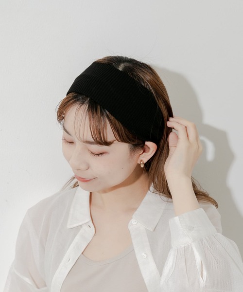 SMELLY(スメリー)の「リブヘアバンド(ヘアバンド・レディース・アイボリー/ブラック・-)」の9枚目の写真