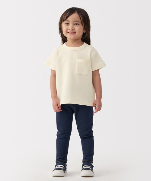 無印良品（ムジルシリョウヒン）の「ベビー　あたまするっとワッフル編みクルーネック半袖Ｔシャツ（Tシャツ/カットソー・キッズ・ライトグレー/ネイビー/マスタード/キナリ/ライトピンク/スモーキーグリーン系・80/90/100）」の22枚目の写真
