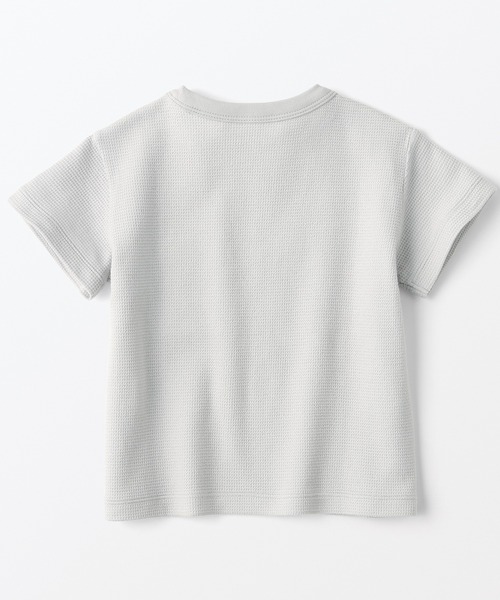 無印良品（ムジルシリョウヒン）の「ベビー　あたまするっとワッフル編みクルーネック半袖Ｔシャツ（Tシャツ/カットソー・キッズ・ライトグレー/ネイビー/マスタード/キナリ/ライトピンク/スモーキーグリーン系・80/90/100）」の21枚目の写真