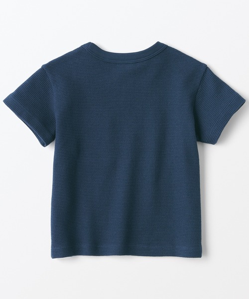 無印良品（ムジルシリョウヒン）の「ベビー　あたまするっとワッフル編みクルーネック半袖Ｔシャツ（Tシャツ/カットソー・キッズ・ライトグレー/ネイビー/マスタード/キナリ/ライトピンク/スモーキーグリーン系・80/90/100）」の14枚目の写真