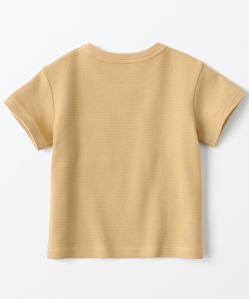 無印良品（ムジルシリョウヒン）の「ベビー　あたまするっとワッフル編みクルーネック半袖Ｔシャツ（Tシャツ/カットソー・キッズ・ライトグレー/ネイビー/マスタード/キナリ/ライトピンク/スモーキーグリーン系・80/90/100）」の11枚目の写真