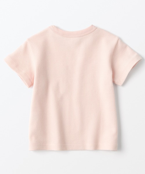 無印良品（ムジルシリョウヒン）の「ベビー　あたまするっとワッフル編みクルーネック半袖Ｔシャツ（Tシャツ/カットソー・キッズ・ライトグレー/ネイビー/マスタード/キナリ/ライトピンク/スモーキーグリーン系・80/90/100）」の8枚目の写真