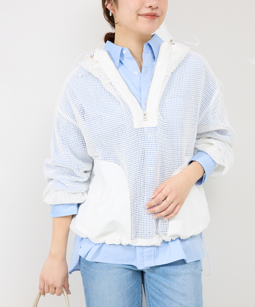 SLOBE IENA（スローブイエナ）の「メッシュアノラック（その他アウター・レディース・ホワイト/ブラック・FREE）」の2枚目の写真