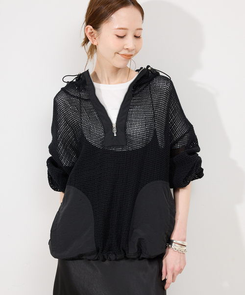 SLOBE IENA（スローブイエナ）の「メッシュアノラック（その他アウター・レディース・ホワイト/ブラック・FREE）」の7枚目の写真