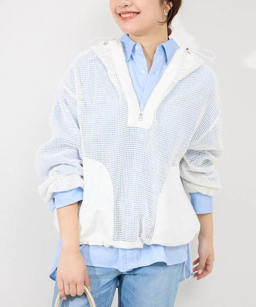 SLOBE IENA（スローブイエナ）の「メッシュアノラック（その他アウター・レディース・ホワイト/ブラック・FREE）」の12枚目の写真