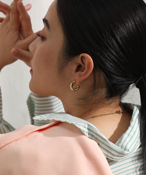 セール】everywalk.ステンレスチャンキーフープピアス（ピアス