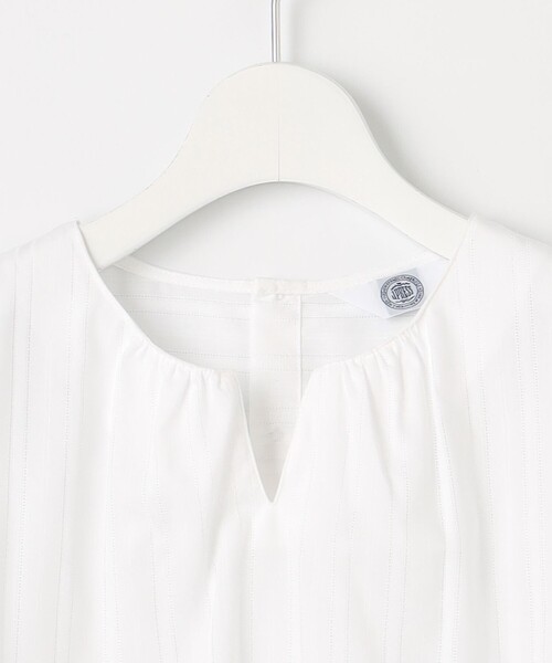 J.PRESS（ジェイプレス）の「【WEB限定・洗える】セルロースカラミストライプ キーネック ブラウス（シャツ/ブラウス・レディース・ホワイト系・T13/T15）」の9枚目の写真