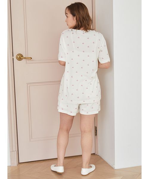 すぐ届く 部屋着【gelato pique】モコチェリー ショートパンツ セール】チェリー柄ショートパンツ（ルームウェア/パジャマ