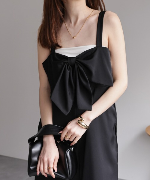 セール】ビッグリボンデザインオールインワン（サロペット