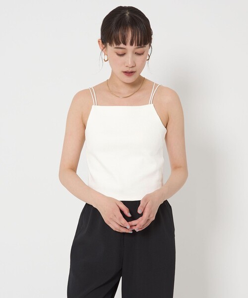 green label relaxing（グリーンレーベルリラクシング）の「パスタ キャミソール（キャミソール・レディース・ホワイト/ブラック・FREE）」の2枚目の写真