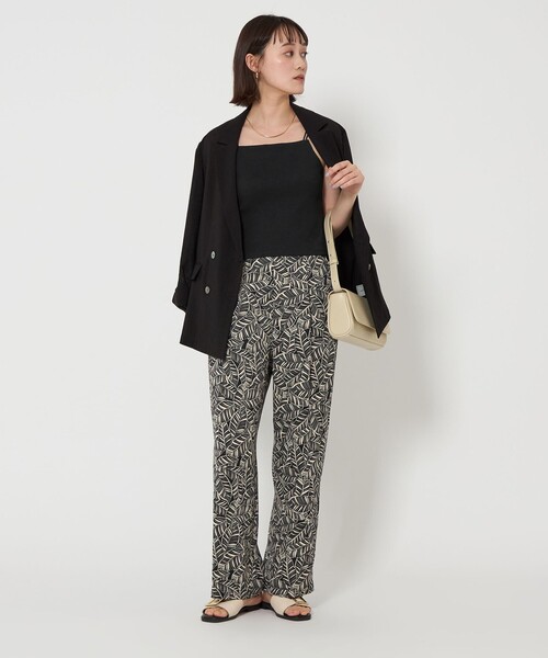 green label relaxing（グリーンレーベルリラクシング）の「パスタ キャミソール（キャミソール・レディース・ホワイト/ブラック・FREE）」の4枚目の写真