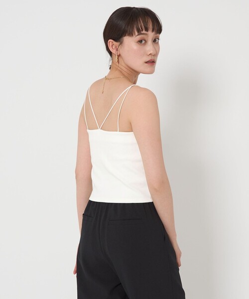 green label relaxing（グリーンレーベルリラクシング）の「パスタ キャミソール（キャミソール・レディース・ホワイト/ブラック・FREE）」の6枚目の写真