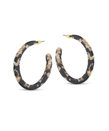 【金属アレルギー対応】モチーフ ピアス Olivia Semi Cut Out Resin Hoop