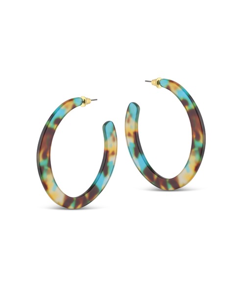 big metal london(ビッグメタルロンドン)の「【金属アレルギー対応】モチーフ ピアス Olivia Semi Cut Out Resin Hoop(ピアス(両耳用)・レディース・オレンジ系その他/ベージュ系その他/ブルー系その他・FREE)」の1枚目の写真