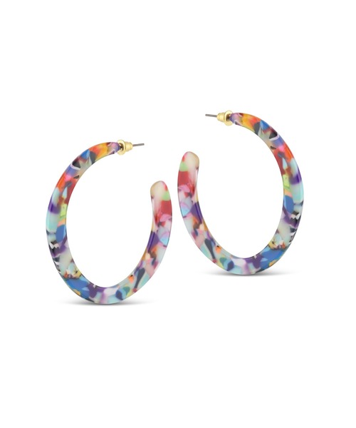 big metal london(ビッグメタルロンドン)の「【金属アレルギー対応】モチーフ ピアス Olivia Semi Cut Out Resin Hoop(ピアス(両耳用)・レディース・オレンジ系その他/ベージュ系その他/ブルー系その他・FREE)」の2枚目の写真