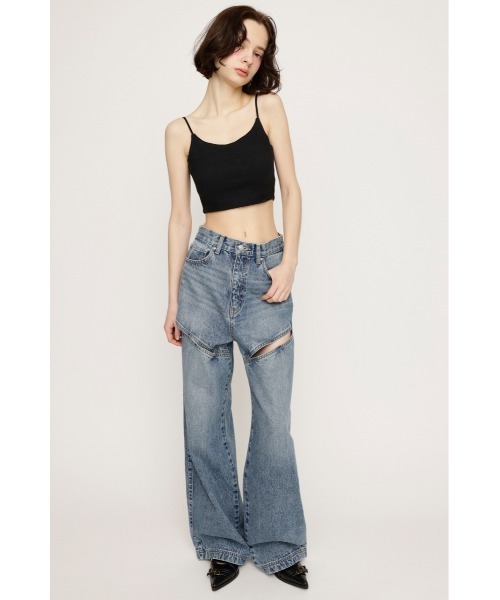 SLY(スライ)の「CUP IN CAMI カップイン キャミ(キャミソール・レディース・ブラック/オフホワイト・FREE)」の3枚目の写真