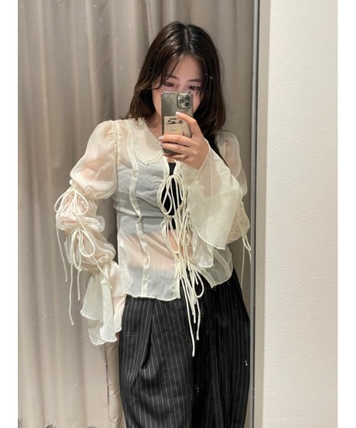 SLY(スライ)の「CUP IN CAMI カップイン キャミ(キャミソール・レディース・ブラック/オフホワイト・FREE)」の13枚目の写真