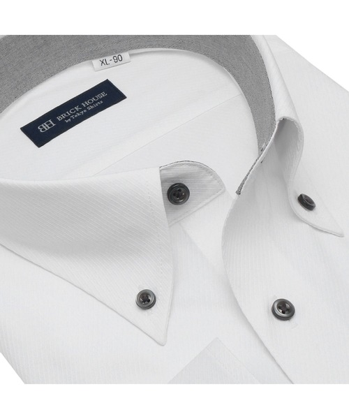 TOKYO SHIRTS(トウキョウシャツ)の「形態安定ノーアイロン ボタンダウン 長袖ビジネスワイシャツ(ビジネスシャツ・メンズ・ホワイト・首回り43cm-裄丈90cm/首回り39cm-裄丈88cm/首回り41cm-裄丈90cm/首回り42cm-裄丈90cm/首回り45cm-裄丈82cm/首回り45cm-裄丈86cm/首回り45cm-裄丈90cm/首回り47cm-裄丈86cm/首回り47cm-裄丈90cm)」の5枚目の写真