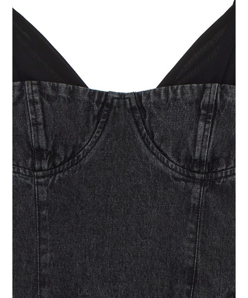 DENIM BUSTIER DOCKING FLARE DRESS（ワンピース）｜Ameri