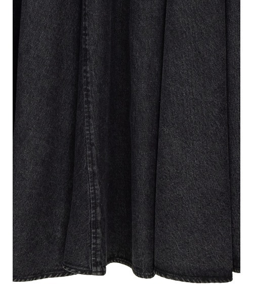 セール】DENIM BUSTIER DOCKING FLARE DRESS（ワンピース