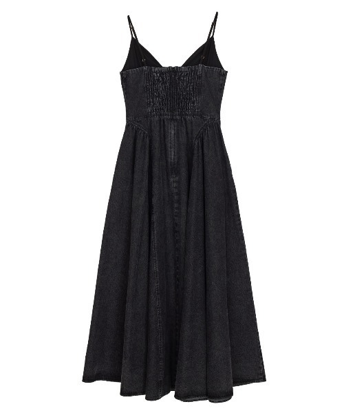 ワンピース AMERI DENIM BUSTIER DOCKING FLARE DRESS セール】DENIM BUSTIER DOCKING FLARE DRESS（ワンピース