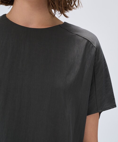 cloenc（クロエンス）の「【セットアップ／マシンウォッシュ】レーヨンツイルブラウス（シャツ/ブラウス・レディース・チャコールグレー/ナチュラル/ブラック/ライトグリーン・02）」の10枚目の写真