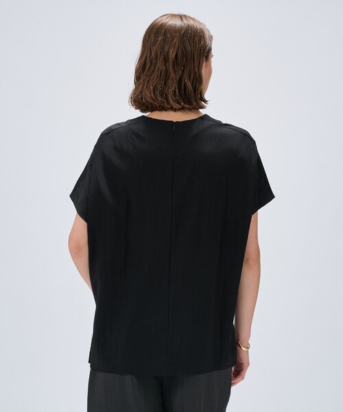 cloenc（クロエンス）の「【セットアップ／マシンウォッシュ】レーヨンツイルブラウス（シャツ/ブラウス・レディース・チャコールグレー/ナチュラル/ブラック/ライトグリーン・02）」の6枚目の写真