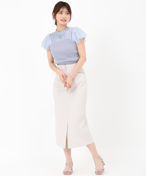 MISCH MASCH(ミッシュマッシュ)の「フレア袖ビスチェニット(ニット/セーター・レディース・ブラック/ブルー/ホワイト/グリーン・フリ-)」の12枚目の写真
