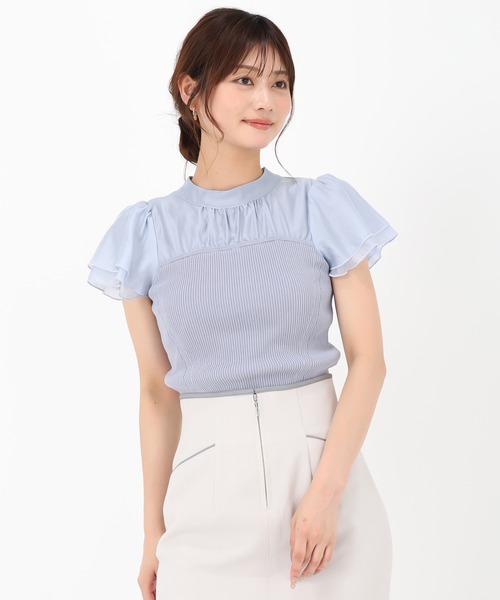MISCH MASCH(ミッシュマッシュ)の「フレア袖ビスチェニット(ニット/セーター・レディース・ブラック/ブルー/ホワイト/グリーン・フリ-)」の15枚目の写真