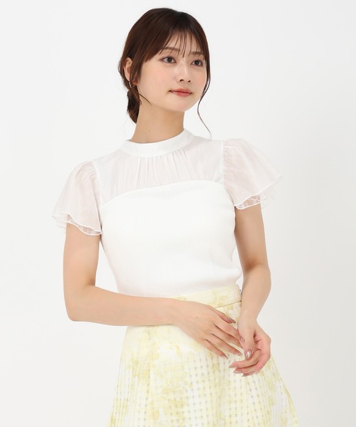 MISCH MASCH(ミッシュマッシュ)の「フレア袖ビスチェニット(ニット/セーター・レディース・ブラック/ブルー/ホワイト/グリーン・フリ-)」の16枚目の写真