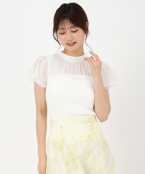 MISCH MASCH(ミッシュマッシュ)の「フレア袖ビスチェニット(ニット/セーター・レディース・ブラック/ブルー/ホワイト/グリーン・フリ-)」の17枚目の写真