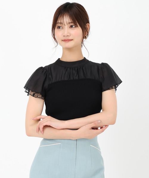 MISCH MASCH(ミッシュマッシュ)の「フレア袖ビスチェニット(ニット/セーター・レディース・ブラック/ブルー/ホワイト/グリーン・フリ-)」の20枚目の写真