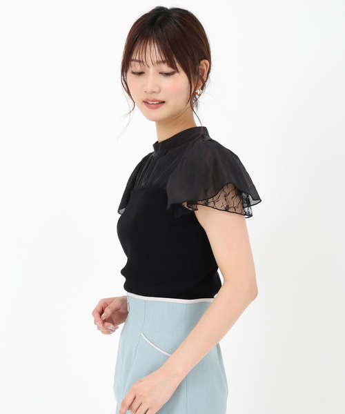MISCH MASCH(ミッシュマッシュ)の「フレア袖ビスチェニット(ニット/セーター・レディース・ブラック/ブルー/ホワイト/グリーン・フリ-)」の21枚目の写真