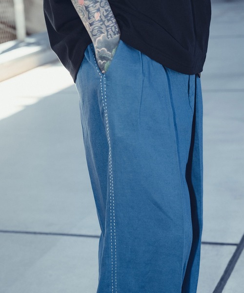 Subciety(サブサエティ)の「Hand stitch slacks(スラックス・メンズ・オリーブ/ブルー/ブラック・SMALL/MEDIUM/LARGE/X-LARGE)」の12枚目の写真