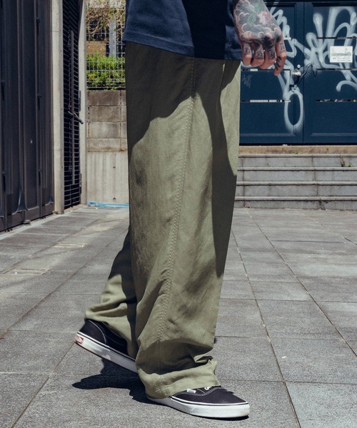 Subciety(サブサエティ)の「Hand stitch slacks(スラックス・メンズ・オリーブ/ブルー/ブラック・SMALL/MEDIUM/LARGE/X-LARGE)」の9枚目の写真