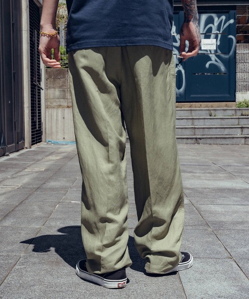 Subciety(サブサエティ)の「Hand stitch slacks(スラックス・メンズ・オリーブ/ブルー/ブラック・SMALL/MEDIUM/LARGE/X-LARGE)」の8枚目の写真